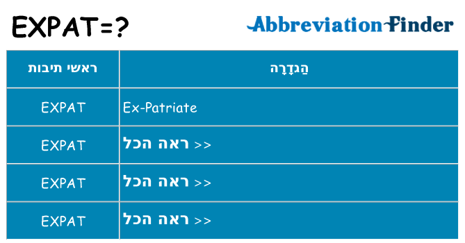מה הפירוש expat