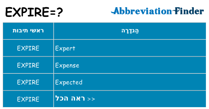 מה הפירוש expire
