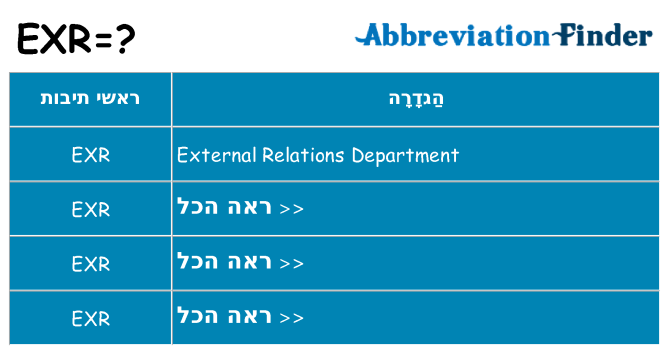 מה הפירוש exr