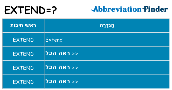 מה הפירוש extend