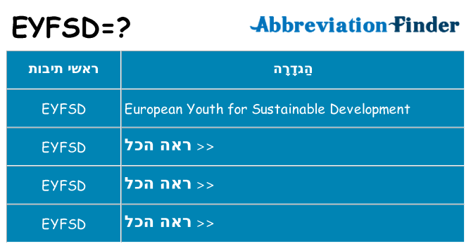 מה הפירוש eyfsd