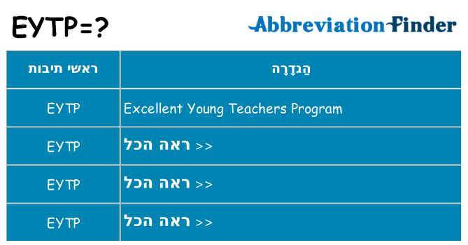 מה הפירוש eytp