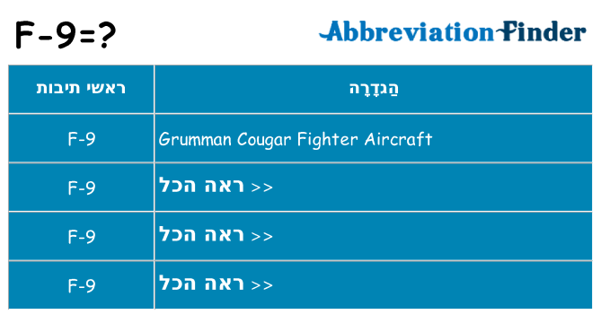 מה הפירוש f-9