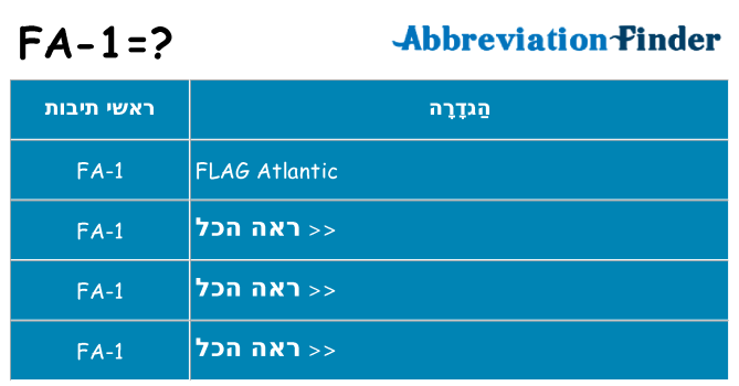 מה הפירוש fa-1