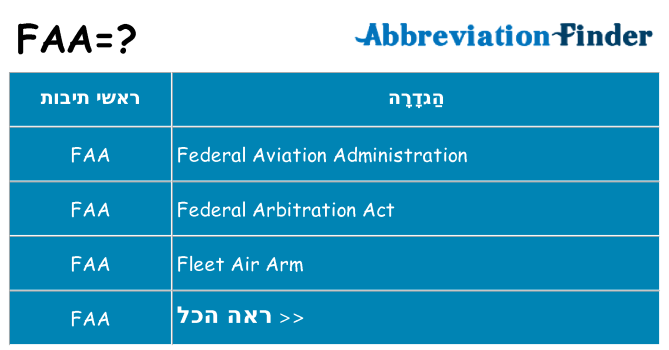 מה הפירוש faa