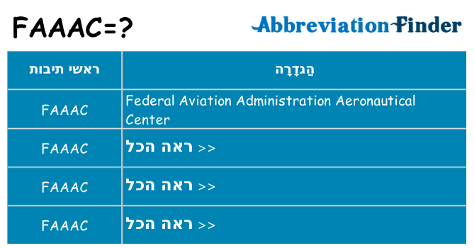 מה הפירוש faaac