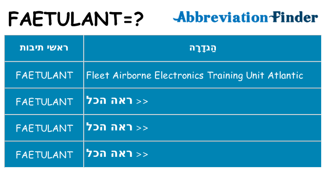 מה הפירוש faetulant