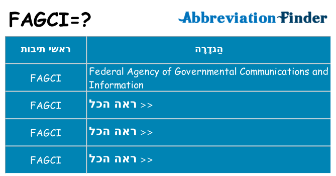 מה הפירוש fagci