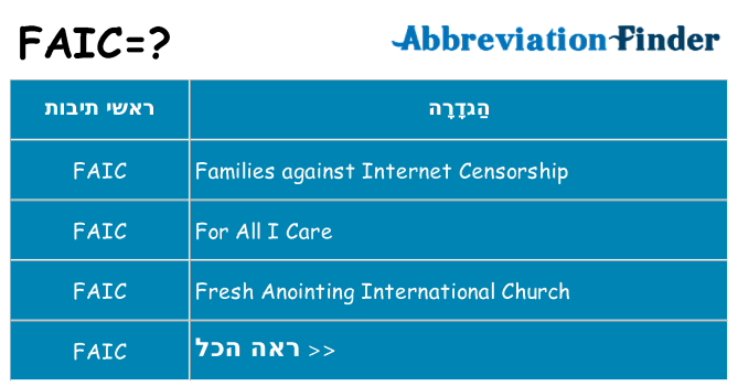 מה הפירוש faic