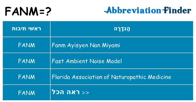 מה הפירוש fanm