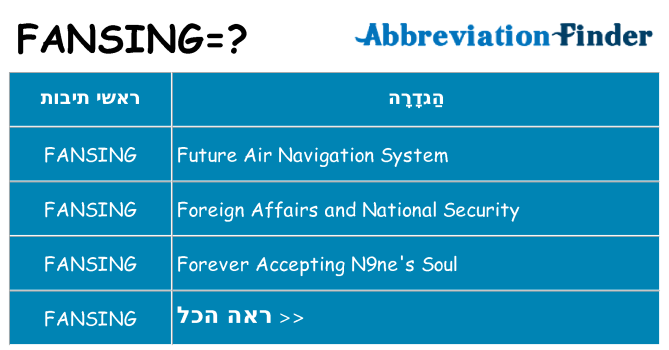 מה הפירוש fansing