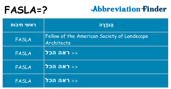מה הפירוש fasla