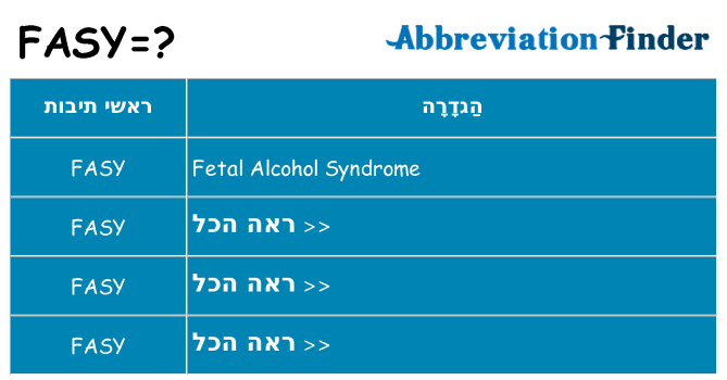 מה הפירוש fasy