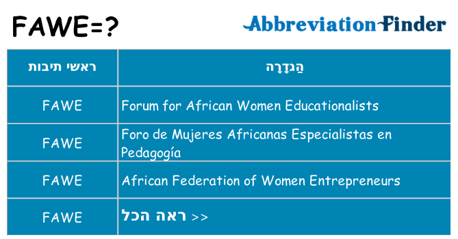 מה הפירוש fawe