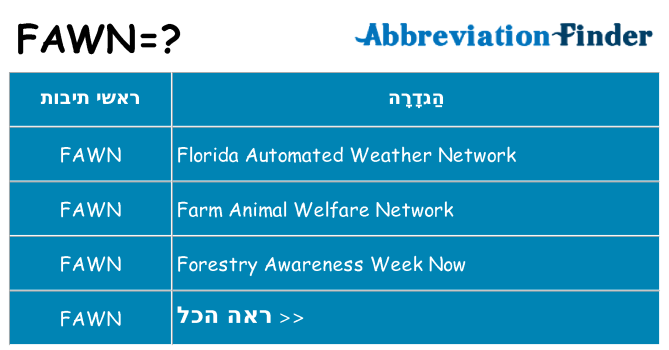 מה הפירוש fawn