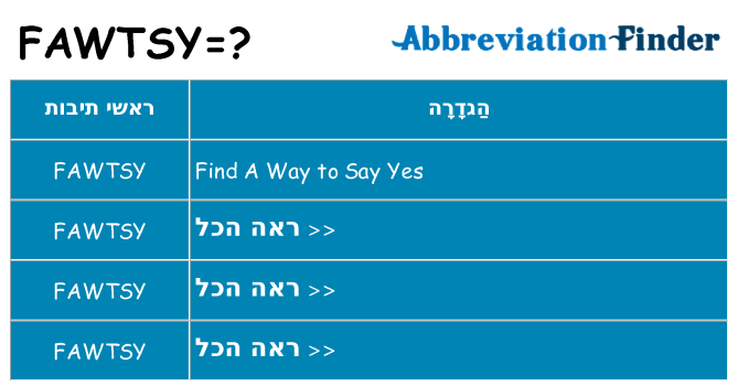 מה הפירוש fawtsy