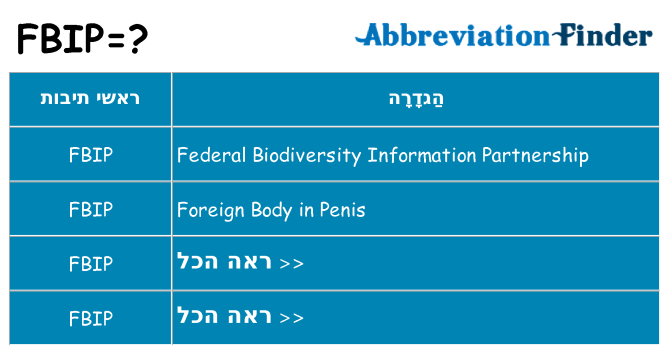 מה הפירוש fbip