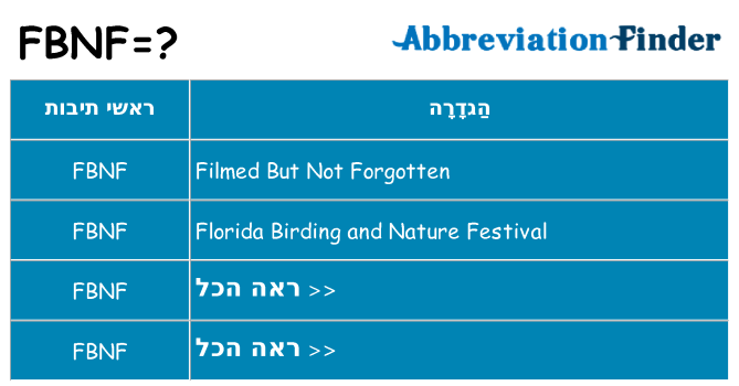 מה הפירוש fbnf