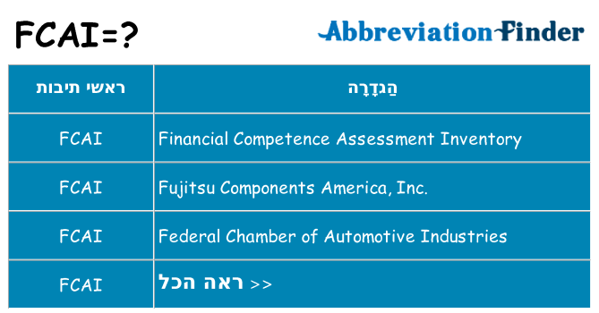 מה הפירוש fcai