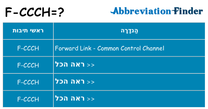 מה הפירוש f-ccch