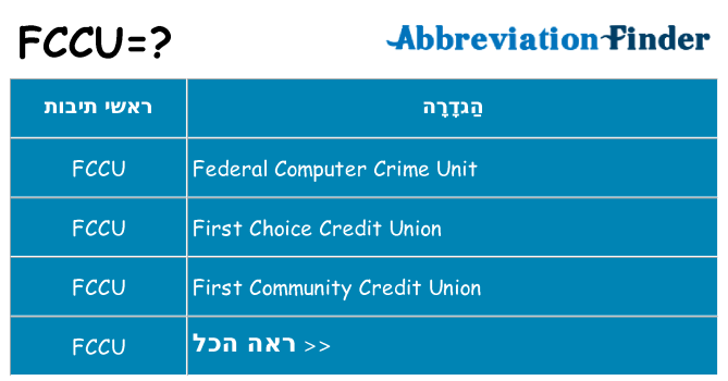מה הפירוש fccu