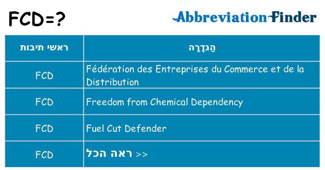 מה הפירוש fcd