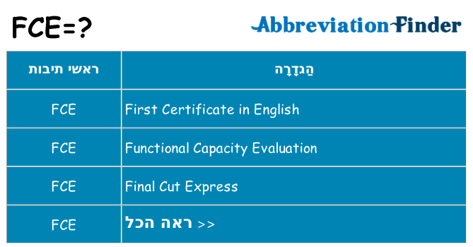 מה הפירוש fce