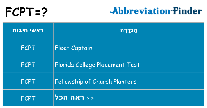 מה הפירוש fcpt