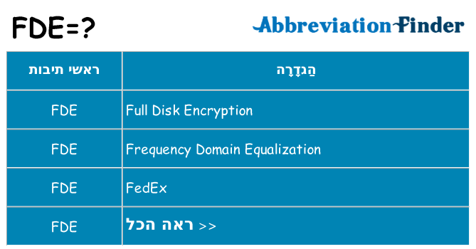 מה הפירוש fde