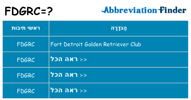 מה הפירוש fdgrc