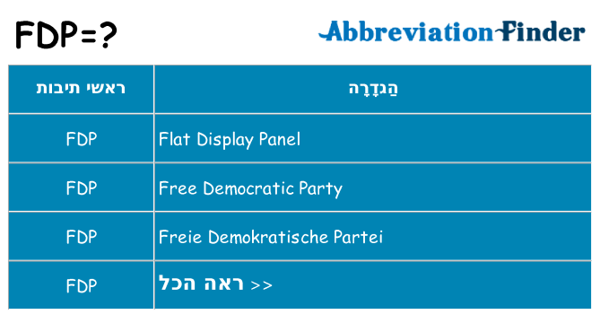 מה הפירוש fdp