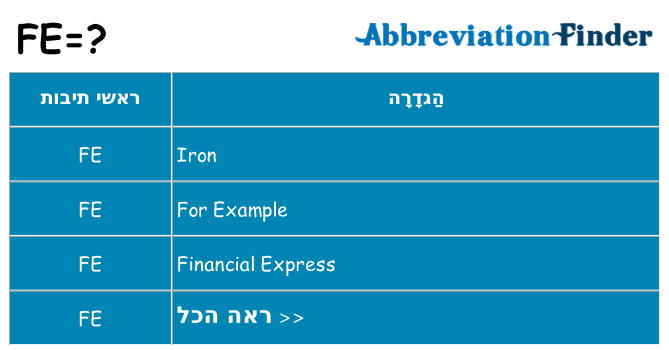 מה הפירוש fe