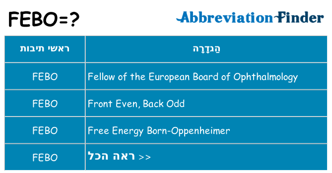 מה הפירוש febo