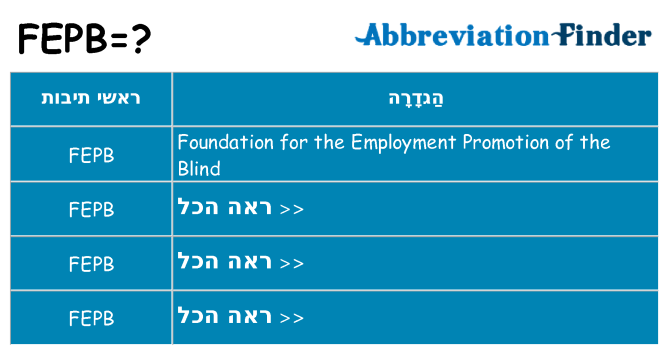 מה הפירוש fepb