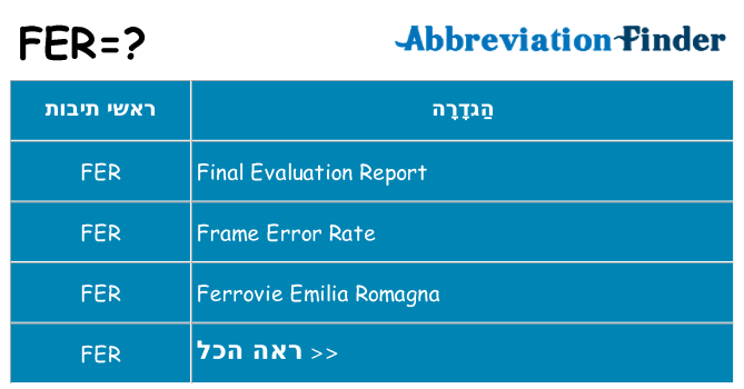 מה הפירוש fer