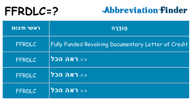 מה הפירוש ffrdlc