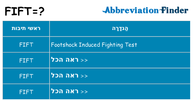 מה הפירוש fift