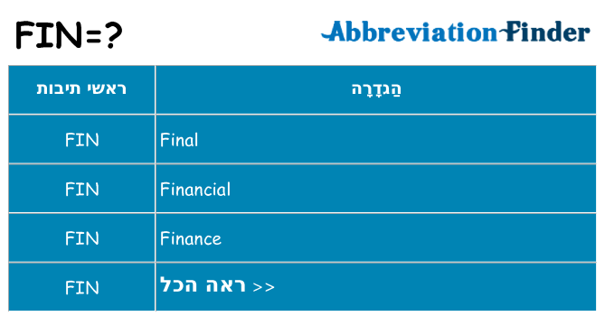 מה הפירוש fin