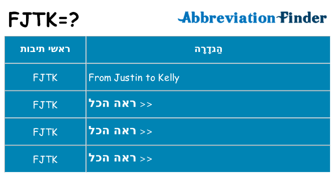 מה הפירוש fjtk