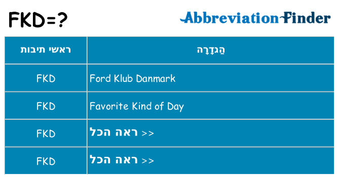 מה הפירוש fkd