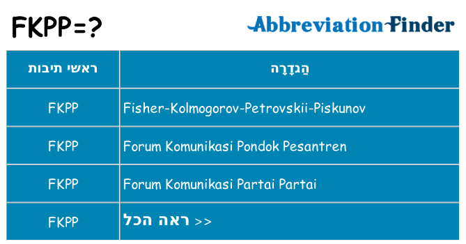 מה הפירוש fkpp