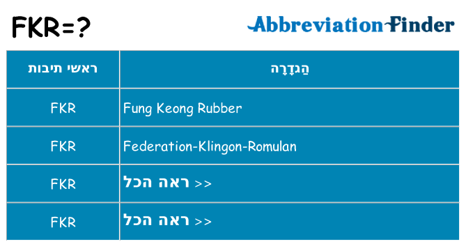 מה הפירוש fkr
