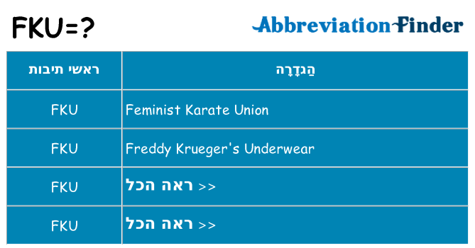 מה הפירוש fku