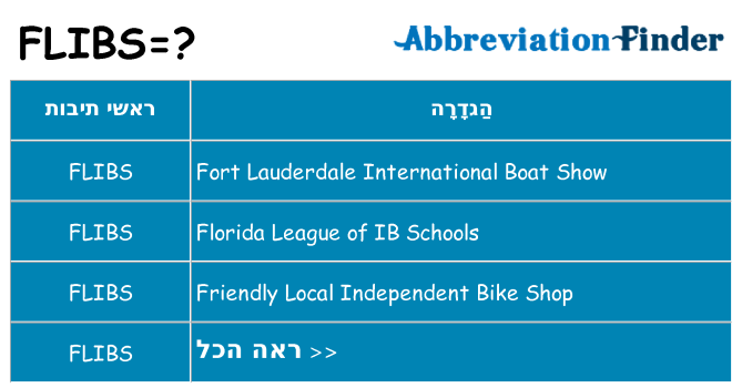 מה הפירוש flibs