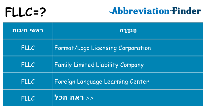 מה הפירוש fllc