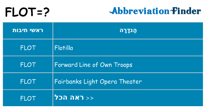 מה הפירוש flot