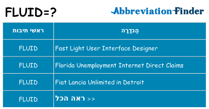 מה הפירוש fluid