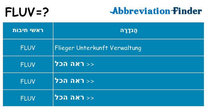מה הפירוש fluv