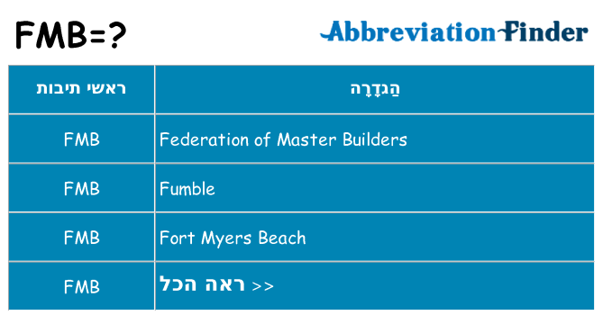 מה הפירוש fmb