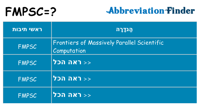 מה הפירוש fmpsc